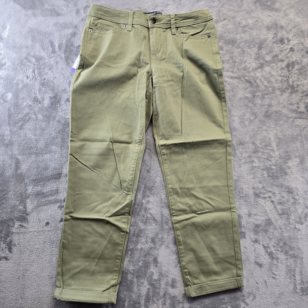 Calvin Klein Jeans Women's Straight Leg Stretch Fit Green Denim Jeans Size 4